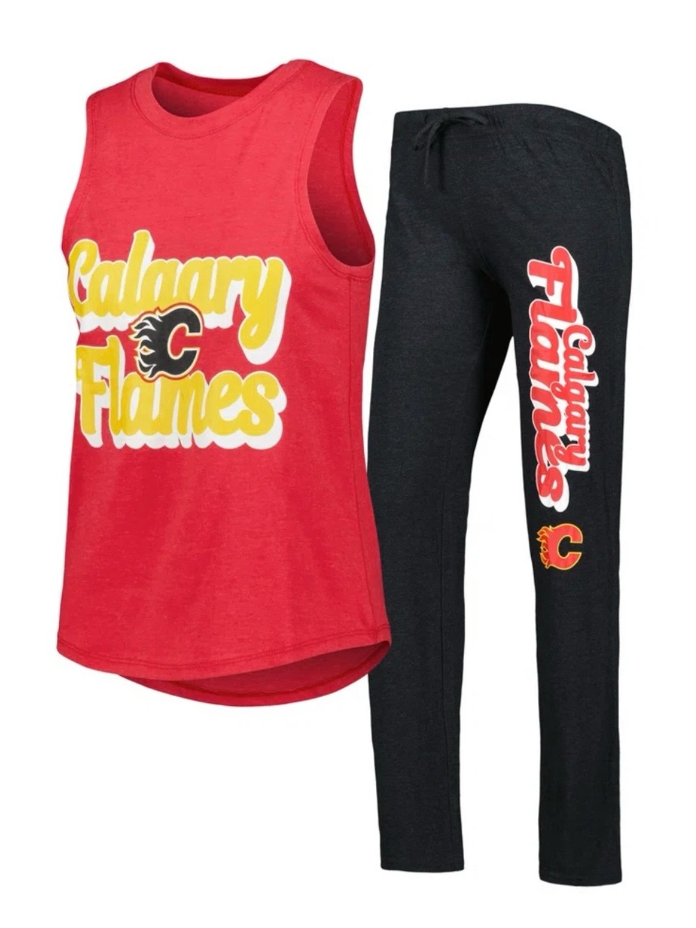 Calgary Flames Concepts Sport Women's Meter Muscle Tank Top & Pants Sleep Set
